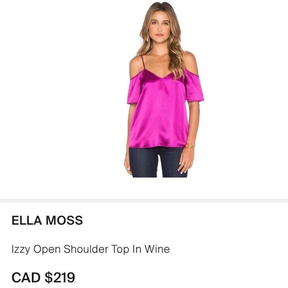 𝅺🆕 Ella Moss Izzy Open Shoulder Top in Wine - Picture 1 of 10